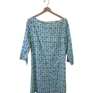 Lesley Evers 100% Cotton Blue Flower / Butterfly Dress in Size Medium